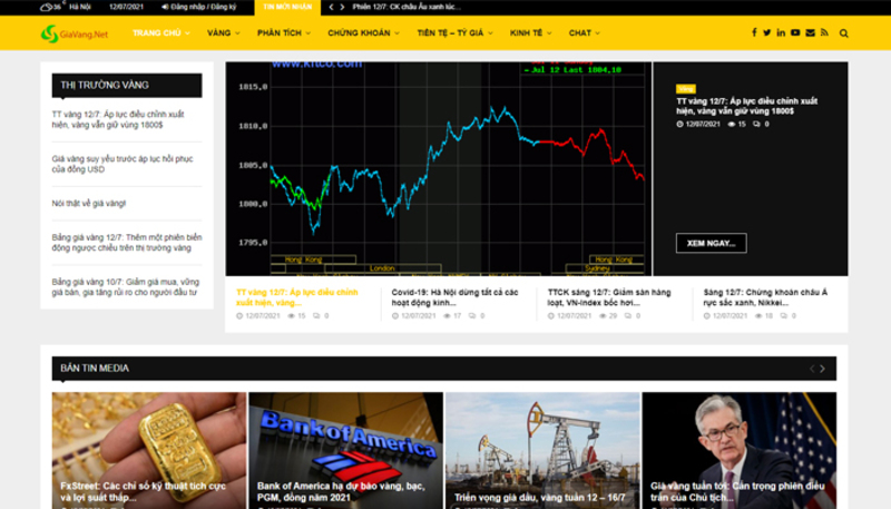 Các trang tài chính tiếng Việt giúp so sánh giá vàng thế giới với giá vàng trong nước dễ dàng hơn. (nguồn: giavang.net)