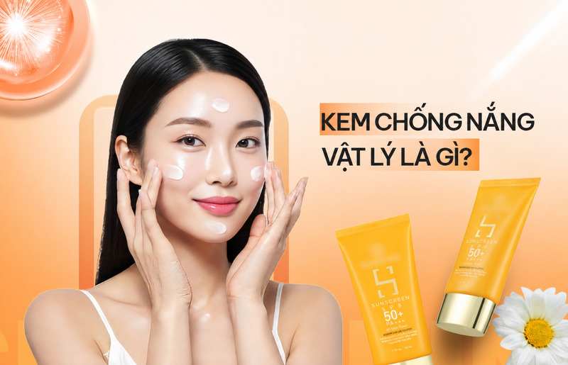 Kem chống nắng vật lý dùng bộ lọc khoáng để tạo hàng rào bảo vệ trên bề mặt da. 
