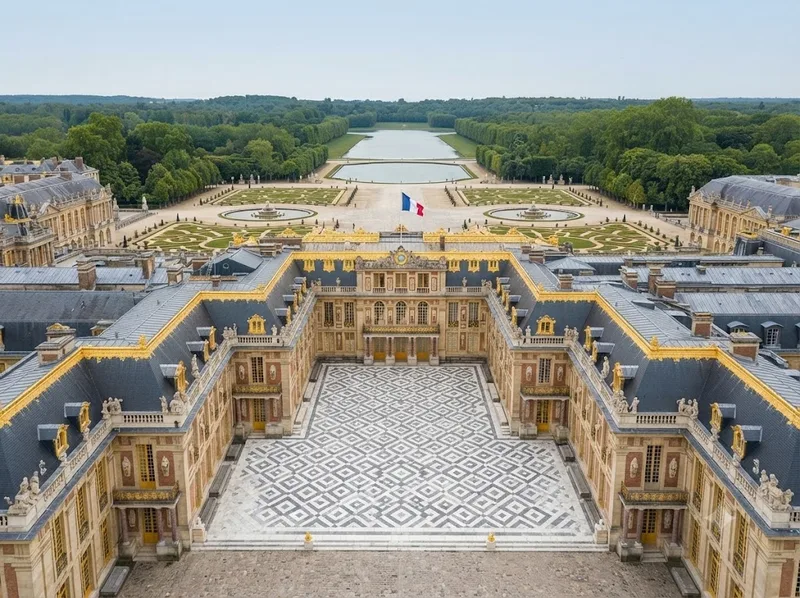 Cung điện Versailles là biểu tượng hoàng gia Pháp với quần thể kiến trúc, khu vườn và nhiều công trình lịch sử nổi bật.